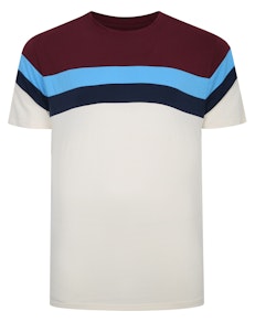 Bigdude Striped Colour Block T-Shirt Burgundy